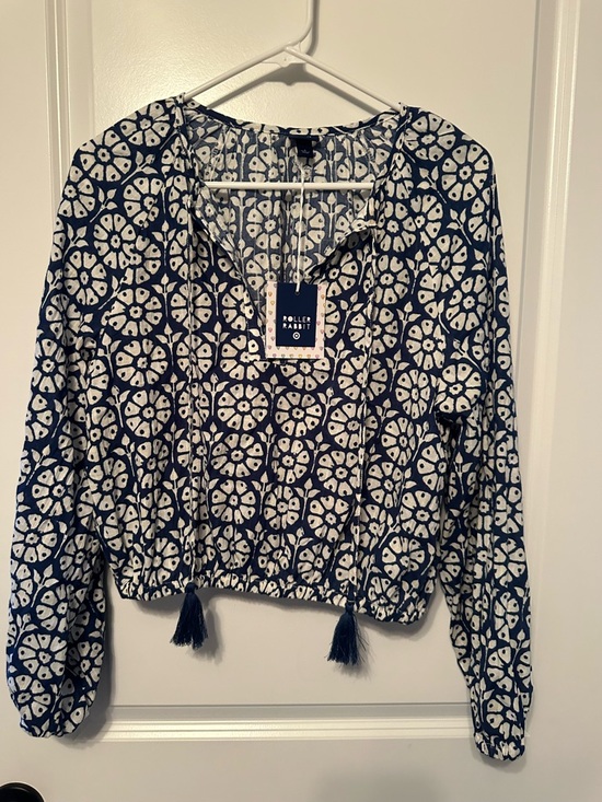 Roller Rabbit x Target Tops - Roller Rabbit x Target Women's Blue Tie-Front Top NWT